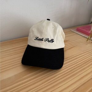 Little Puffy Women’s Black and Cream Baseball Cap